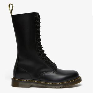 Classic Black 14 Hole 1914 Dr Martens Combat Boots with Yellow Stitching